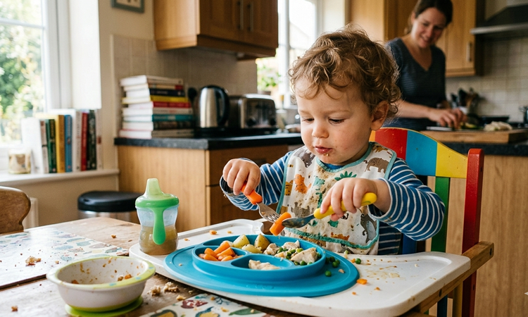 fomentar la independencia de los niños en la mesa